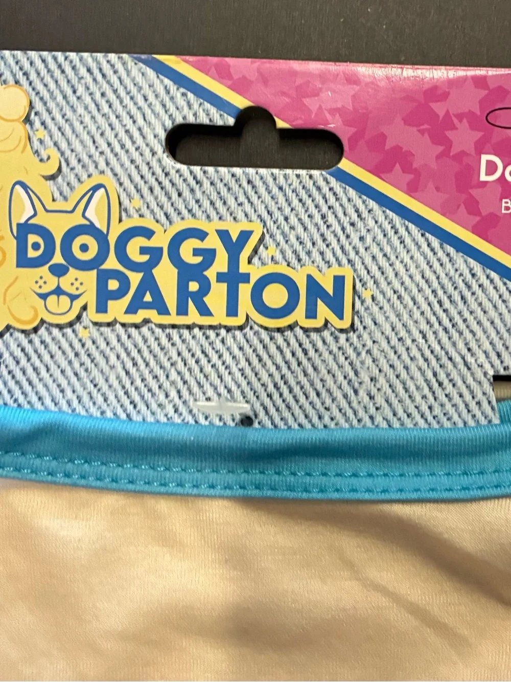 Dolly Cream Graphic Pet Tee with Teal Trim